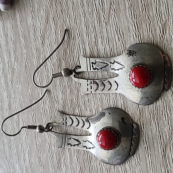NAVAJO DESIGNER BEGAY EARRINGS - Picture 3 of 6